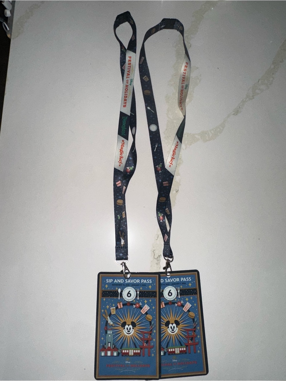 Disneyland Navy Festival Sip & Savor Lanyard Pass Holder